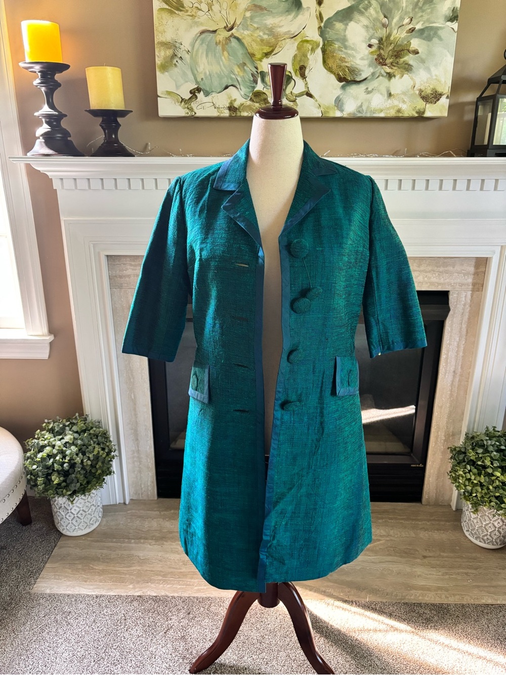 *STUNNING* Vintage 60’s *Diane Imports* 100% Silk Evening Jacket - Intl Size 14